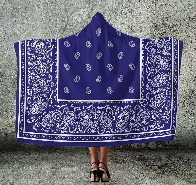 Bandana Design Hooded Blanket 