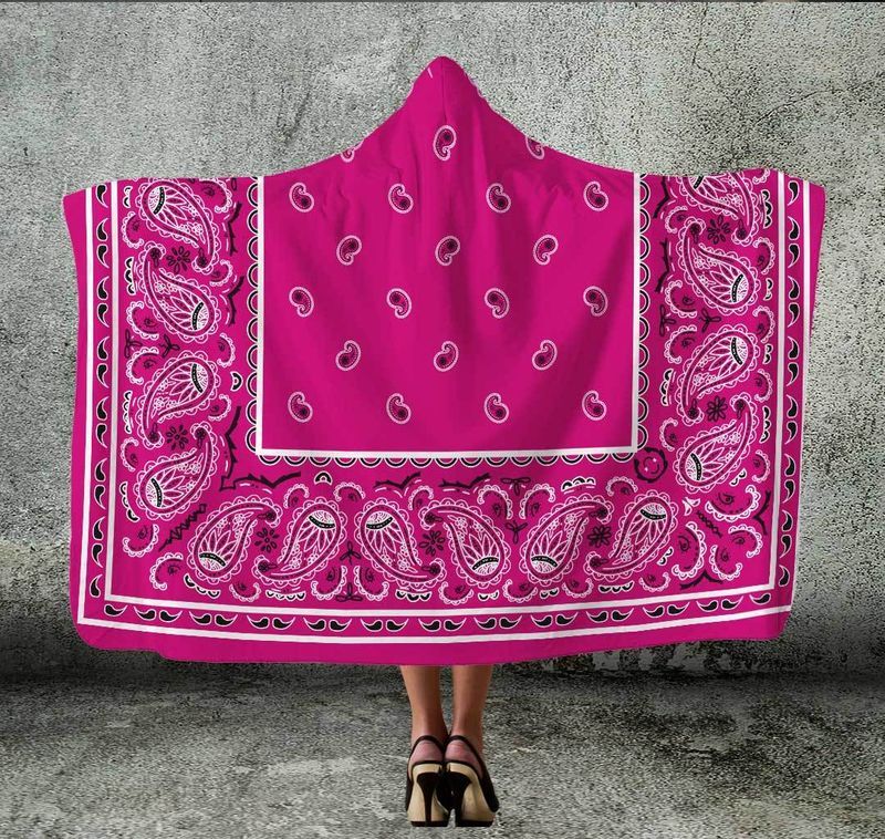 Bandana Design Hooded Blanket 