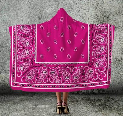 Bandana Design Hooded Blanket 