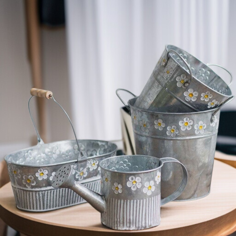 Stylish Iron Flower Container for Succulents and Floral Arrangements