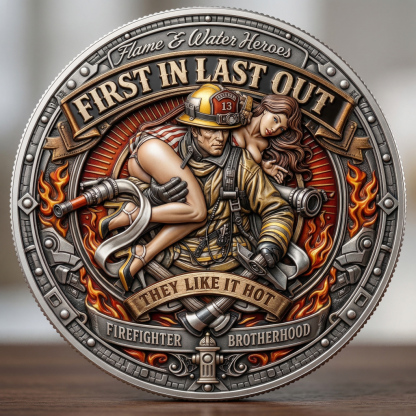 ⚡️Last Day 60% OFF - First In Last Out Firefighter Challenge Coin