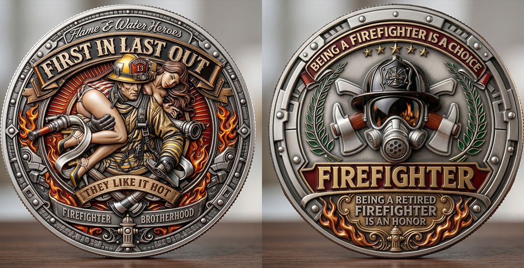 ⚡️Last Day 60% OFF - First In Last Out Firefighter Challenge Coin