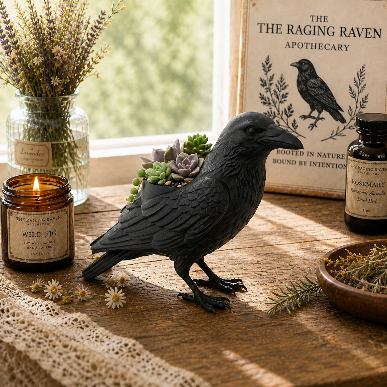 Crow Succulent Pot