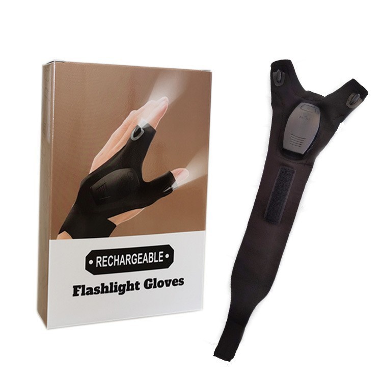 Fingerless LED Flashlight Gloves