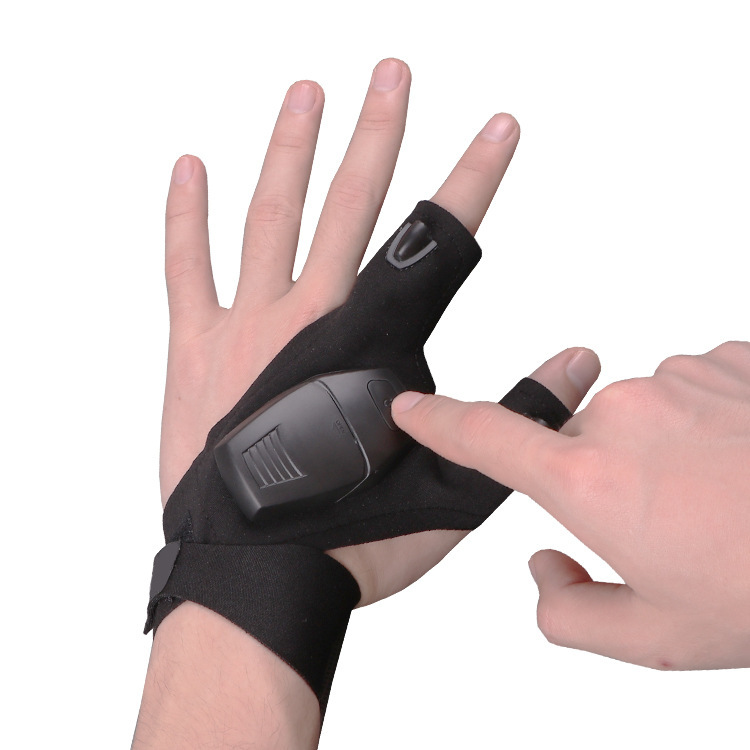 Fingerless LED Flashlight Gloves
