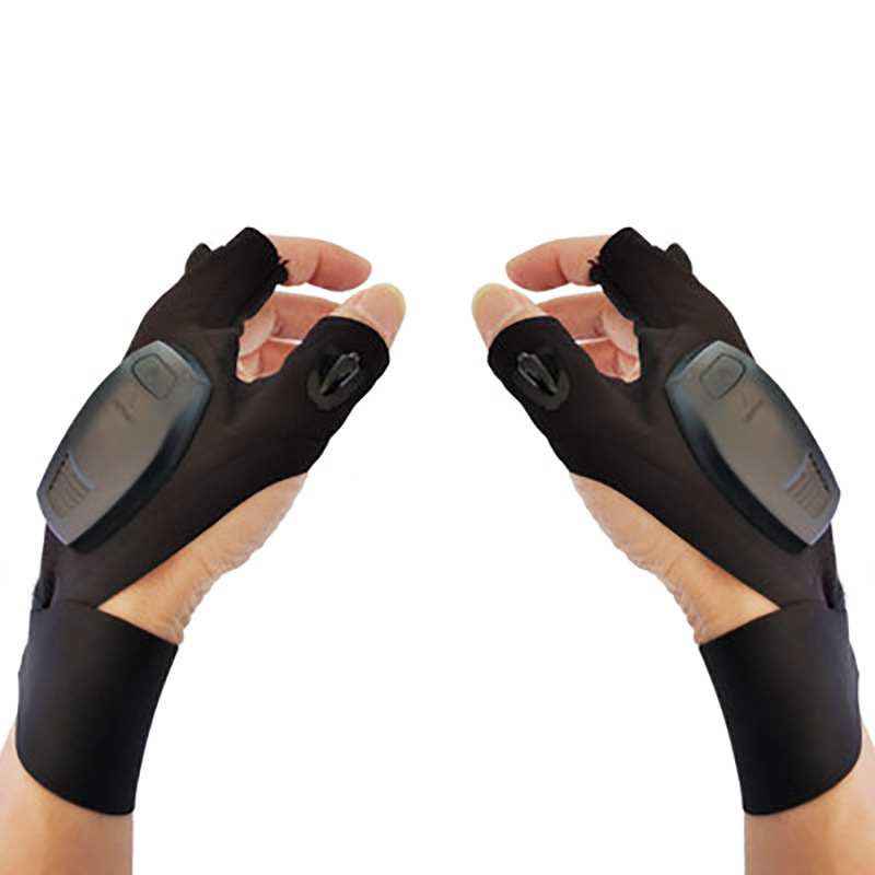 Fingerless LED Flashlight Gloves