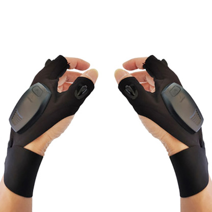 Fingerless LED Flashlight Gloves