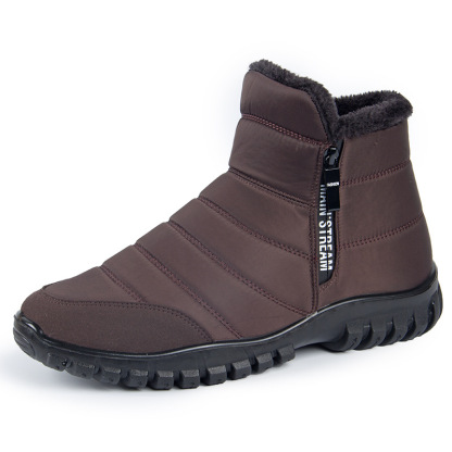 Men's Waterproof Warm Cotton Zipper Snow Ankle Boots