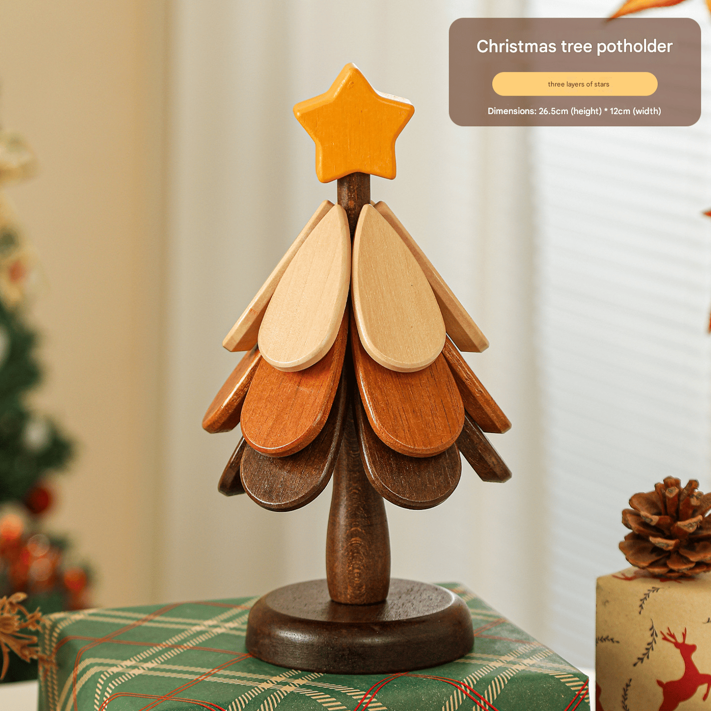 🤚🎁Natural Wooden Tree Trivets for Hot Dishes