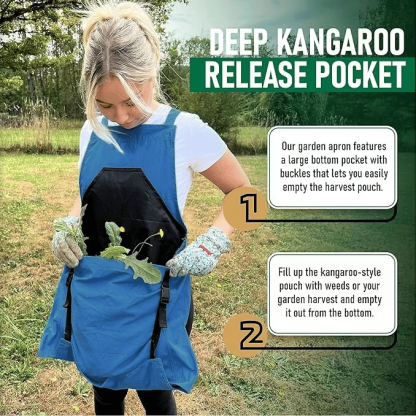 ✨Cross Back Gardening Apron With Deep Kangaroo Release Pockets