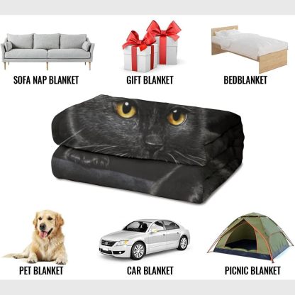 💥LAST DAY SALE 49% OFF🔥 - Black Cat Print Flannel Blanket