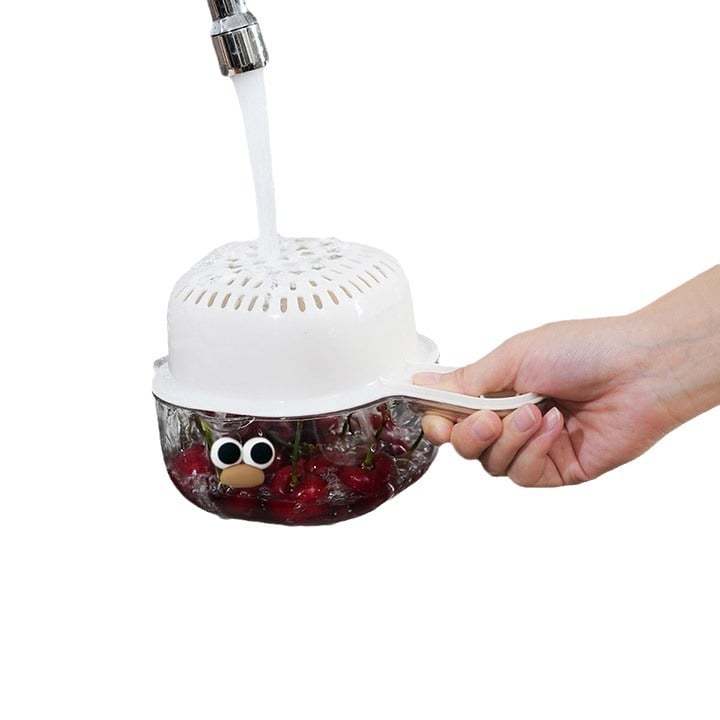 🔥Küche Zweischichtiger Abtropfkorb mit Griff