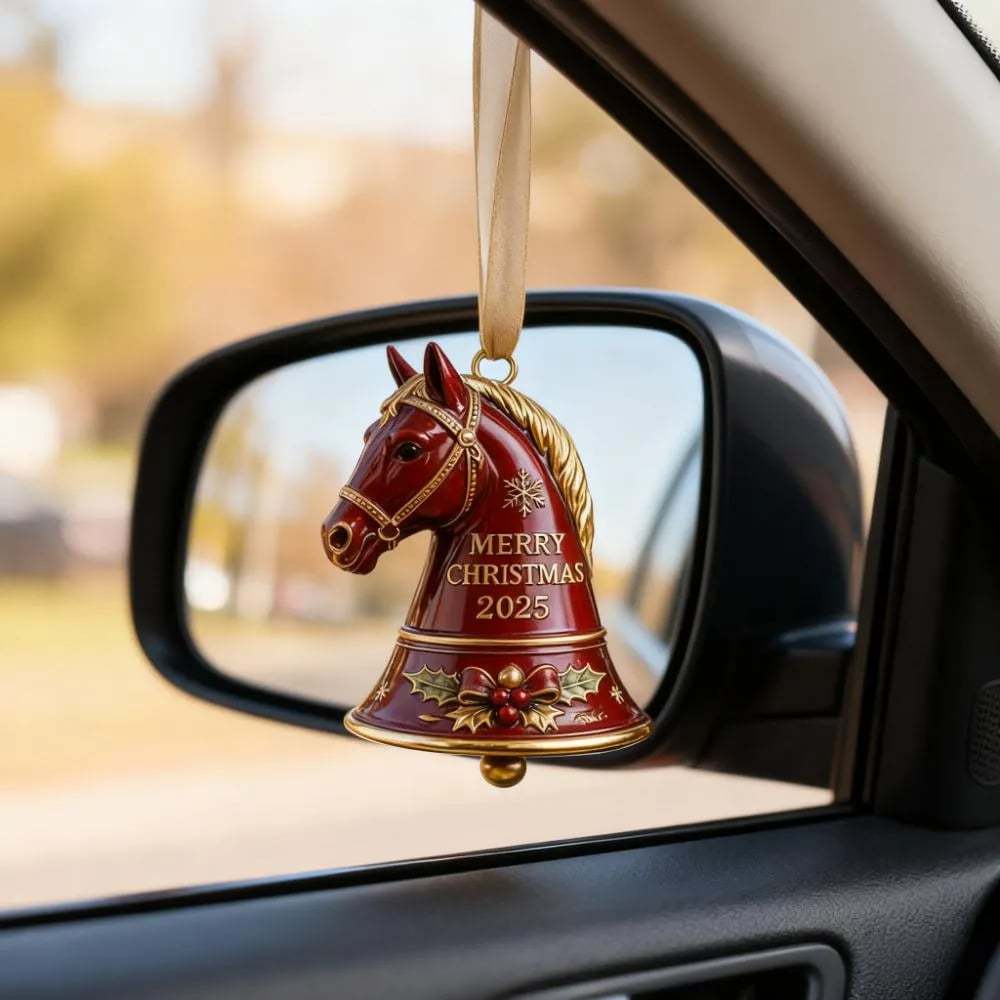 🐎 Handmade Horse Bell Ornament – Merry Christmas 2025🎄