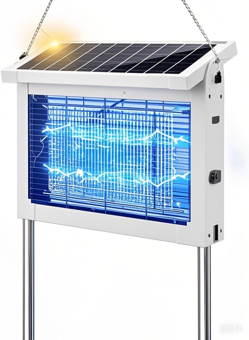 Solar Bug Zapper Outdoor, Mosquito Zapper Waterproof Electric Fly Zapp