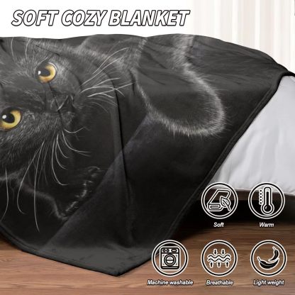 💥LAST DAY SALE 49% OFF🔥 - Black Cat Print Flannel Blanket