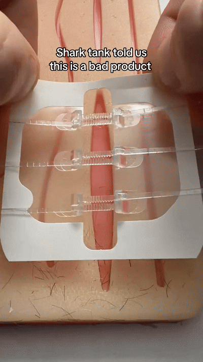 Laceration suturing kit, bandages, zipper butterfly bandages, wound care and first aid patches.