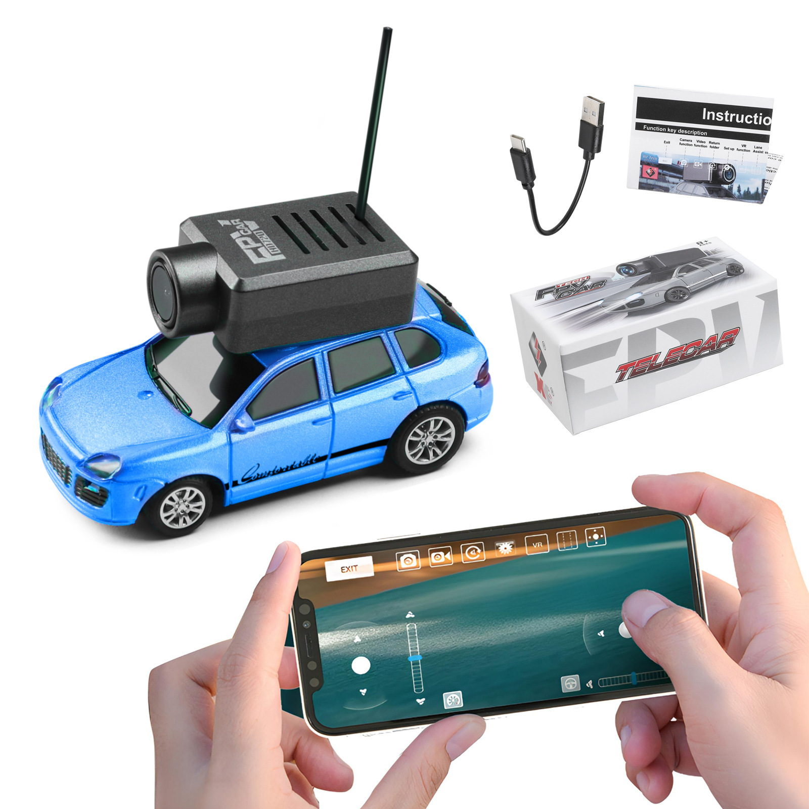 🚗APP-Controlled Fully Proportional FPV Mini RC Car with 3-Speed Modes