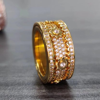 🎁 925 Sterling Silver Personalized Stress Reducing Rotatable Gear Ring 💎