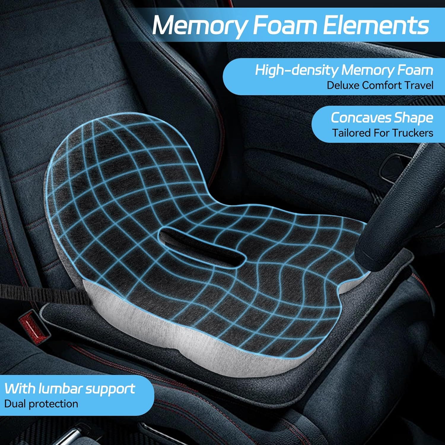🔥Non-Slip Memory Foam Seat