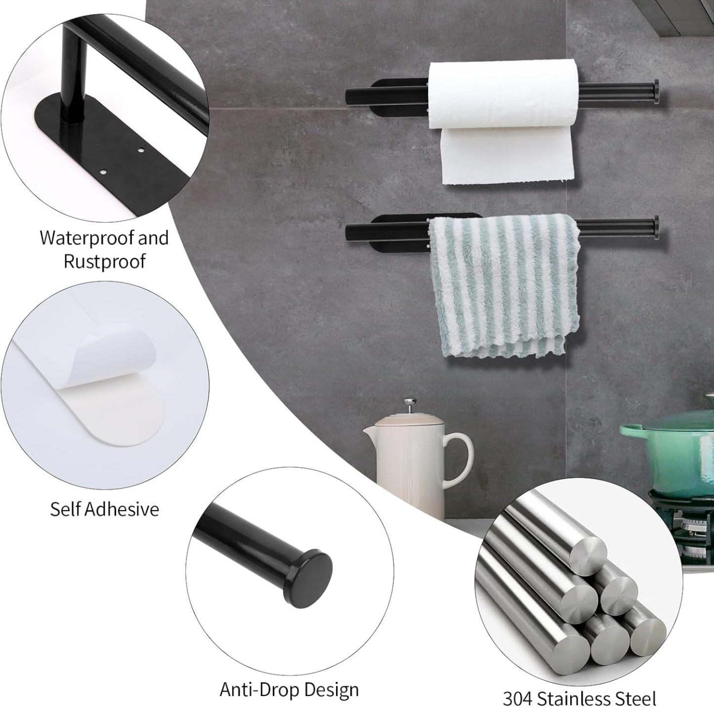 🧻Under Cabinet Paper Towel Holder – Declutter Your Kitchen Counter in Seconds ✨
