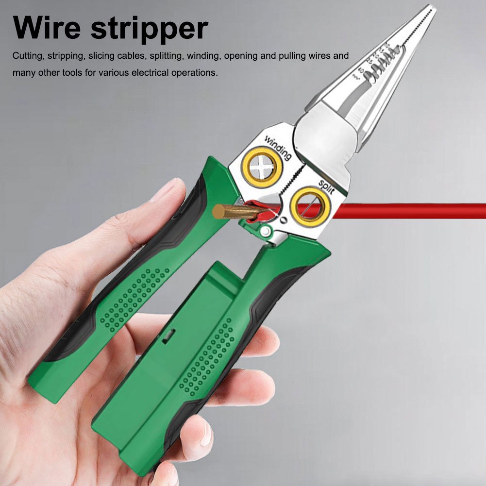 8 in 1 Wire Stripper with Voltage Tester, 8 in 1 wire stripping pliers, Multi-function Electric Wire Stripping Tool for Cutting and Pulling Pliers, Electrician Repair Tool