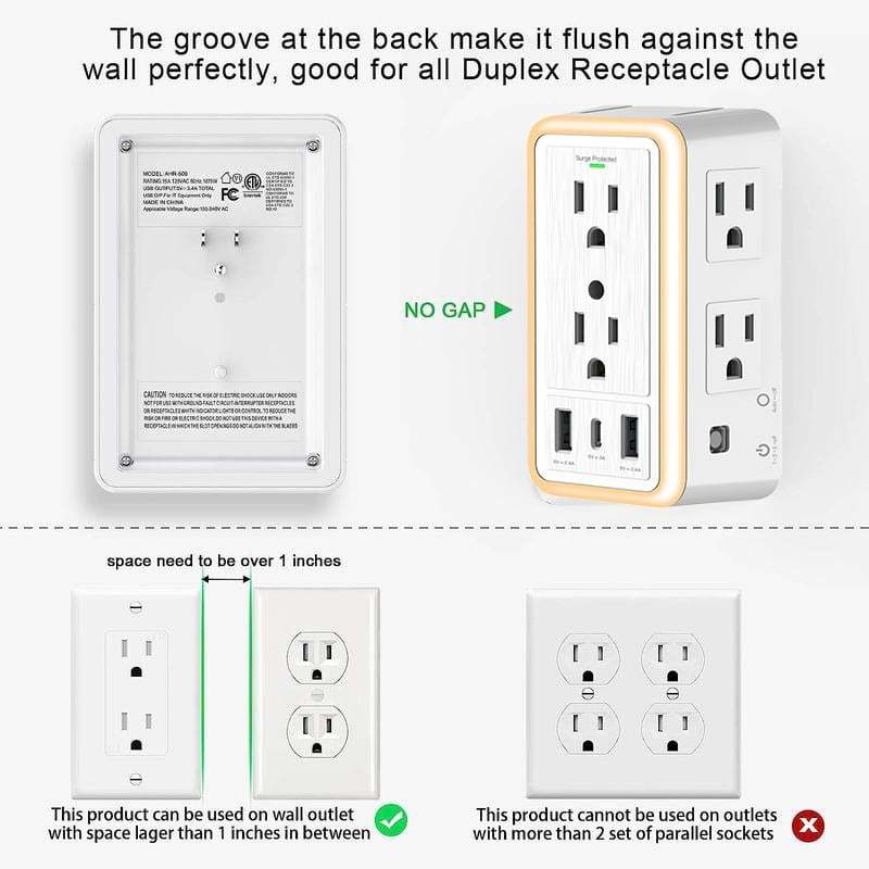 ✨LAST DAY ONLY 49% OFF🔥 Multi Plug Outlet Surge Protector