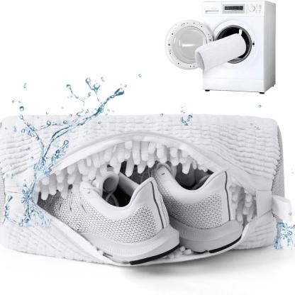 🏆LAST DAY SALE - Chenille Microfiber Shoe Washing Bag👟 – Gentle & Effective Machine Wash Protection🧼✨