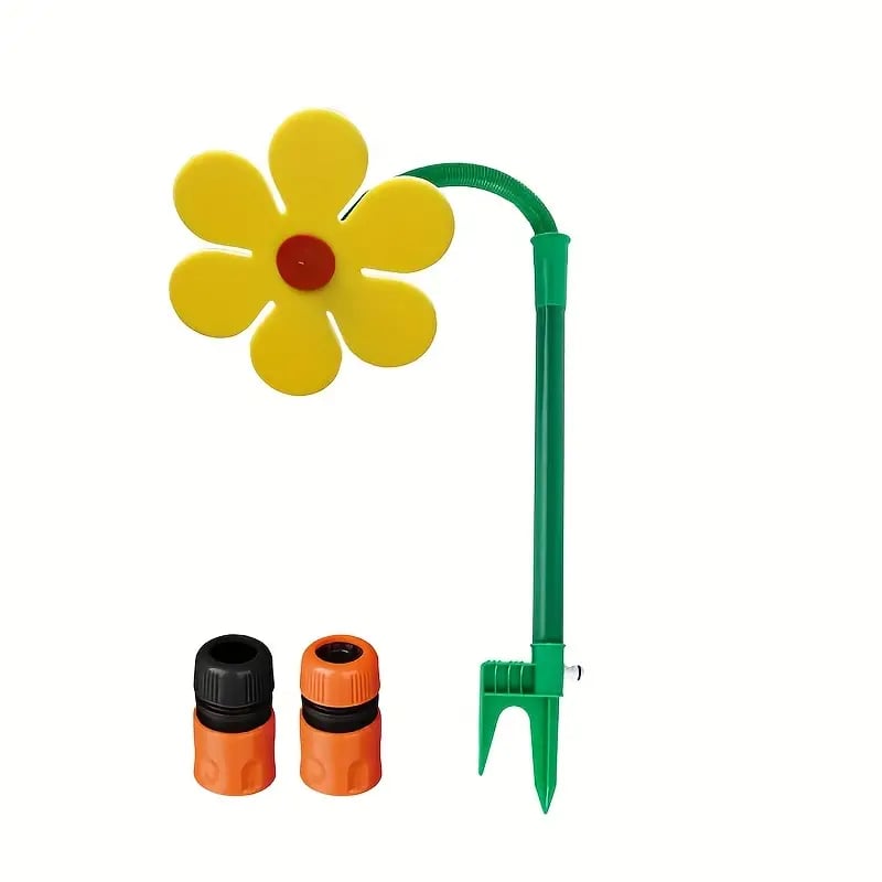 1pc Rotating Sunflower Sprinkler, Crazy Flower Garden Lawn Watering Sprinkler Sprayer Nozzle, Funny Dancing Daisy Auto Irrigation System Water Spray For Yard Outdoor