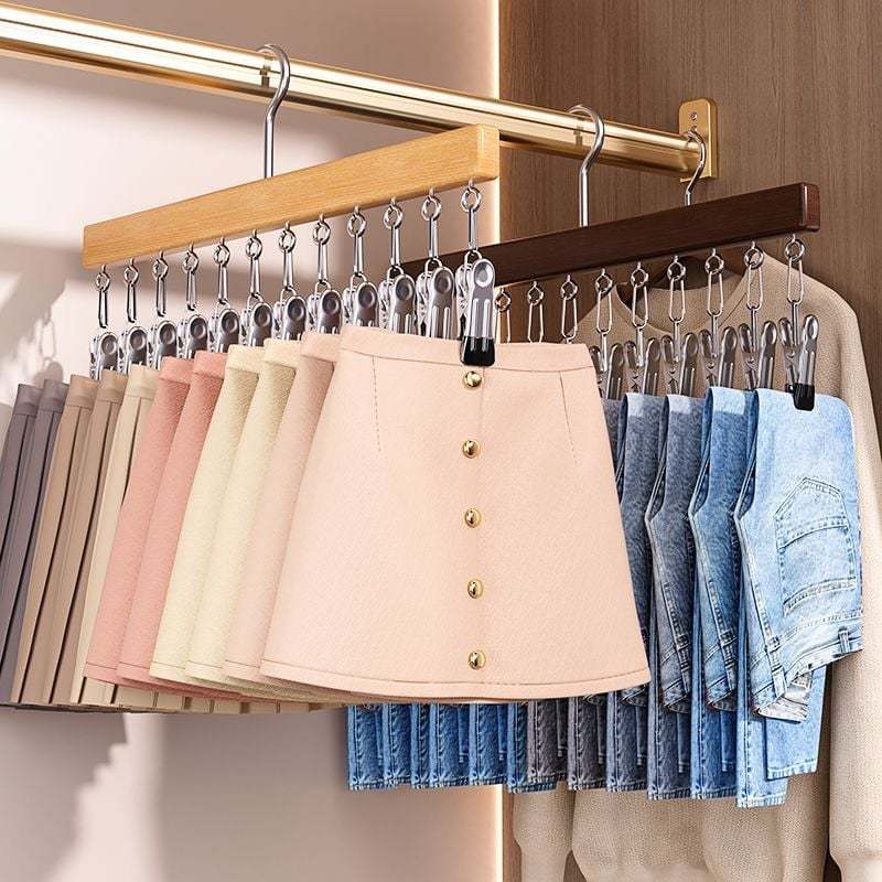 🏆 50K+ SOLD! 🌿✨PureWood Rotating Closet Organizer - Vertical Space Saver & Wrinkle-Free Storage Solution 👖