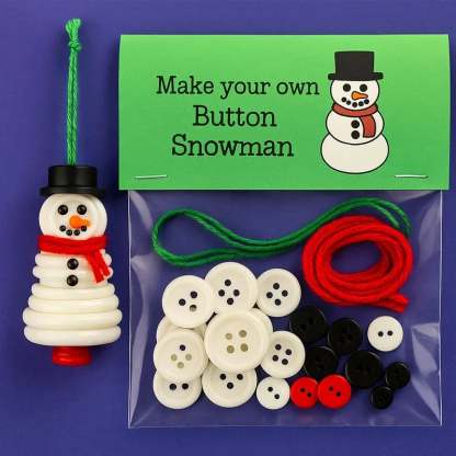 DIY Button Snowman Ornament Kit