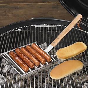BBQ Hot Dog Grill Top Roller Hot Dog Roller Rolling Grill For Evenly Cooked Hot Dogs on the BBQ