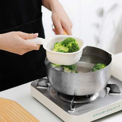 🔥Küche Zweischichtiger Abtropfkorb mit Griff