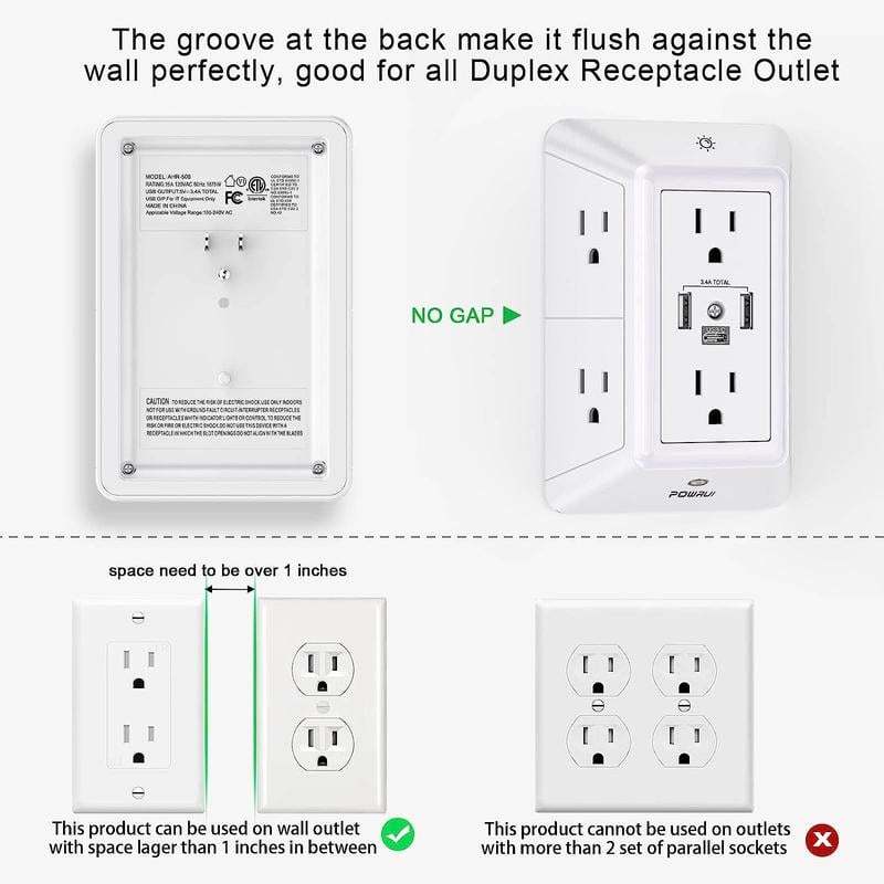 ✨LAST DAY ONLY 49% OFF🔥 Multi Plug Outlet Surge Protector
