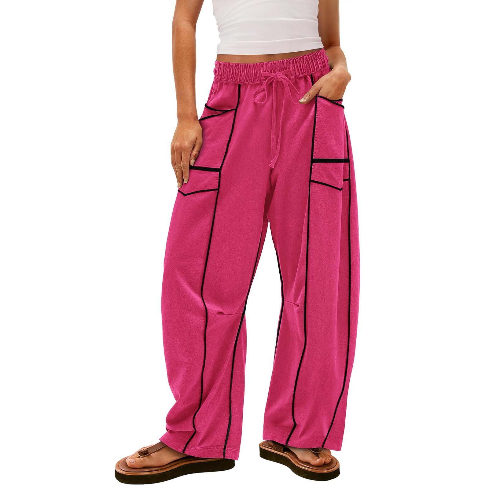 $10 off—this week only!🔥Womens Baggy Barrel Pants Wide Leg Lounge Drawstring Sweatpants with Pockets