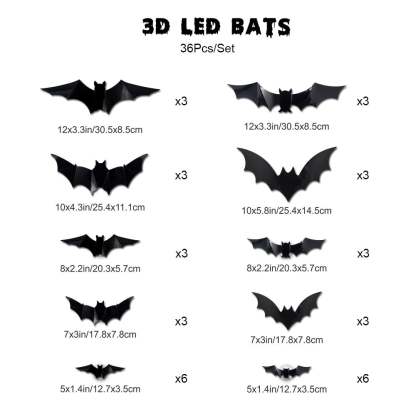 🎃2025 Halloween Must-Have🦇: 3D Bat Light Decoration Set
