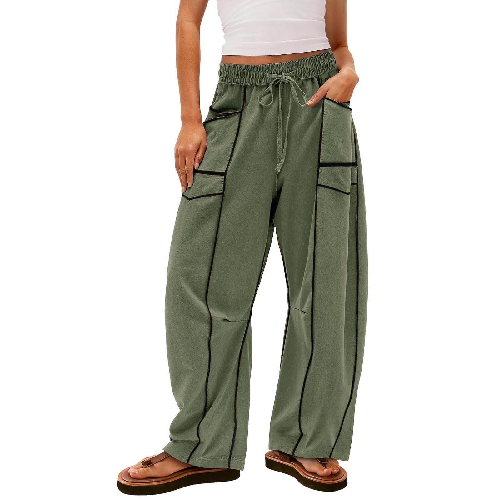 $10 off—this week only!🔥Womens Baggy Barrel Pants Wide Leg Lounge Drawstring Sweatpants with Pockets