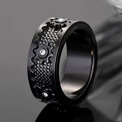 🎁 925 Sterling Silver Personalized Stress Reducing Rotatable Gear Ring 💎