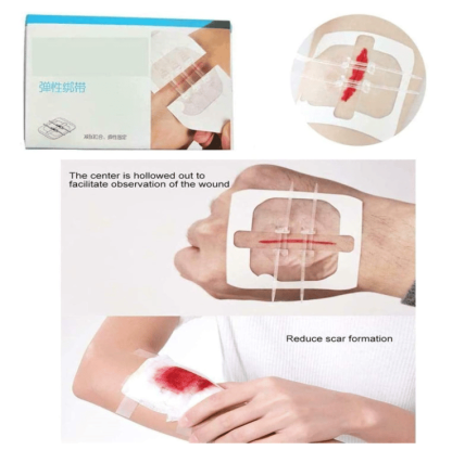 Laceration suturing kit, bandages, zipper butterfly bandages, wound care and first aid patches.
