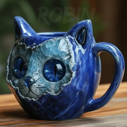 🔥☕ NEW HANDMADE Crystal Cat Face Mugs – Limited Edition