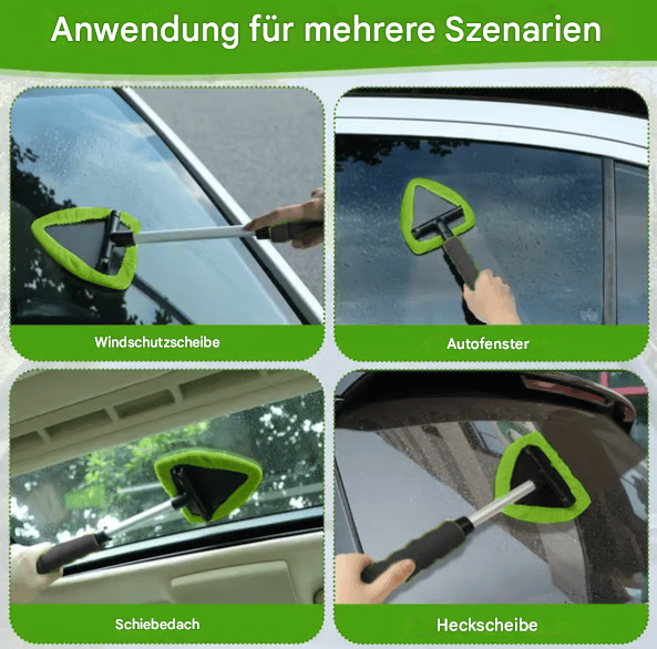 🔥Microfiber Car Windshield Cleaning Tool with Extendable Handle