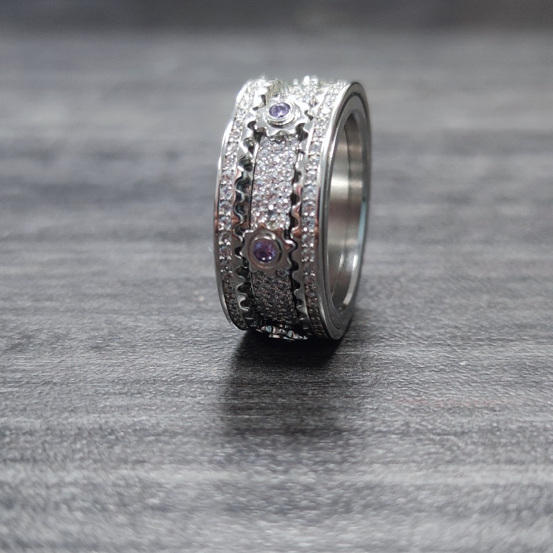 🎁 925 Sterling Silver Personalized Stress Reducing Rotatable Gear Ring 💎