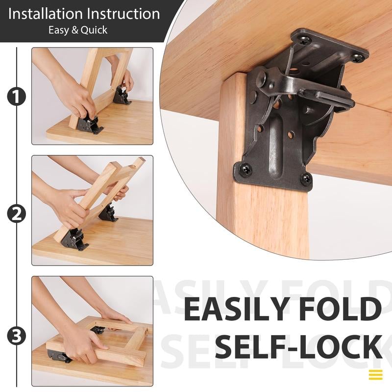 Woyuosn Heavy Duty Folding Brackets with 90° Self-Locking