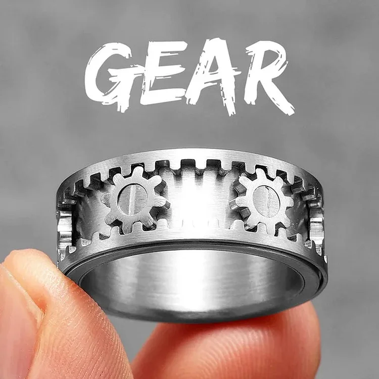 🎁 925 Sterling Silver Personalized Stress Reducing Rotatable Gear Ring 💎