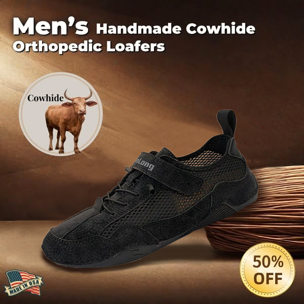 ⏰Promotion - 50% OFF🔥Men's Breathable Leather Orthopedic Shoes – Hand-Stitched. Non-Slip