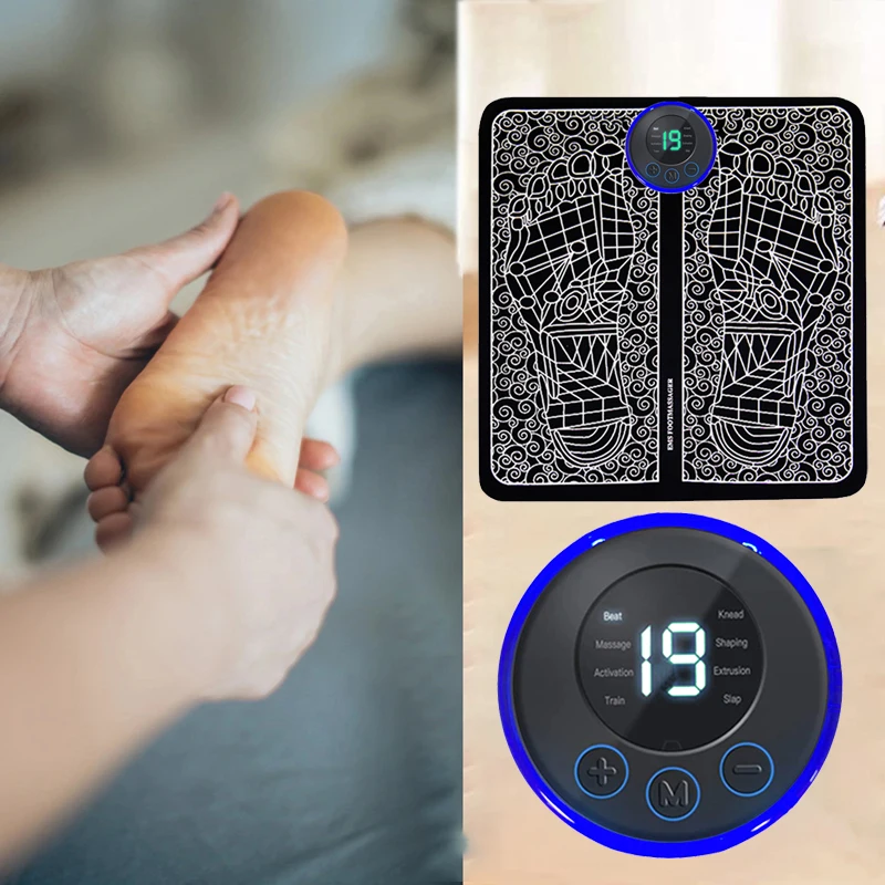 🔥 LAST DAY 70% OFF- Electric Foot Massager Pad Muscle Massage Relaxation Trainer 8 modes 19 Adjustable intensity
