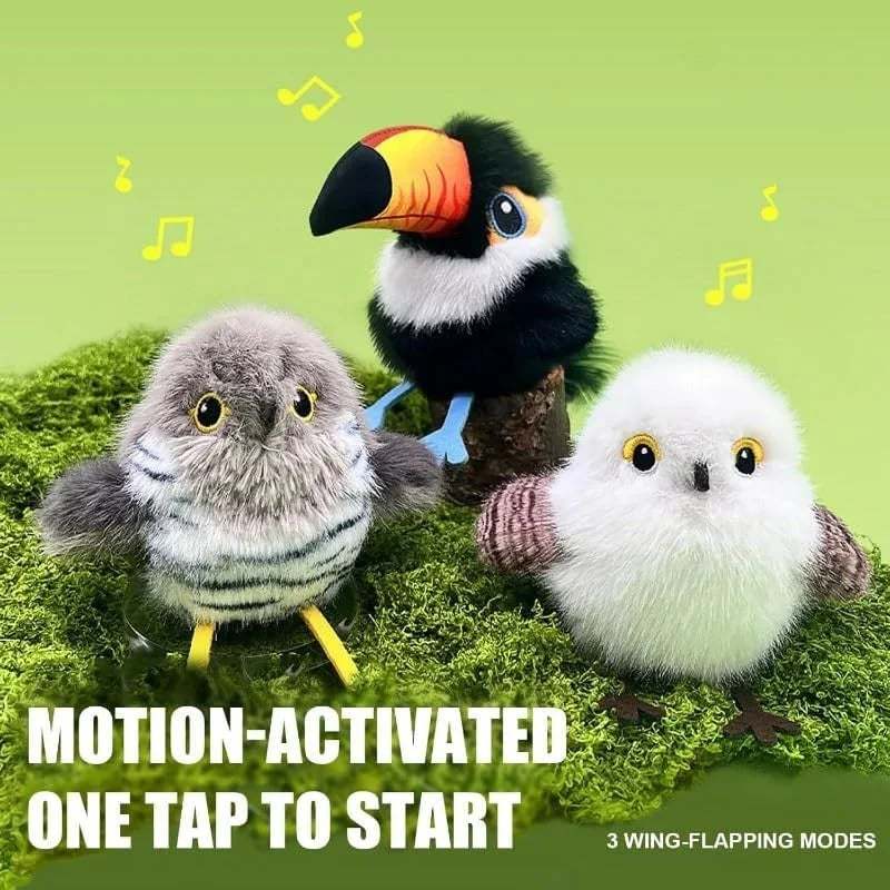 Flapping Bird Cat Toy – USB Rechargeable & Motion‐Activated Chirping Bird
