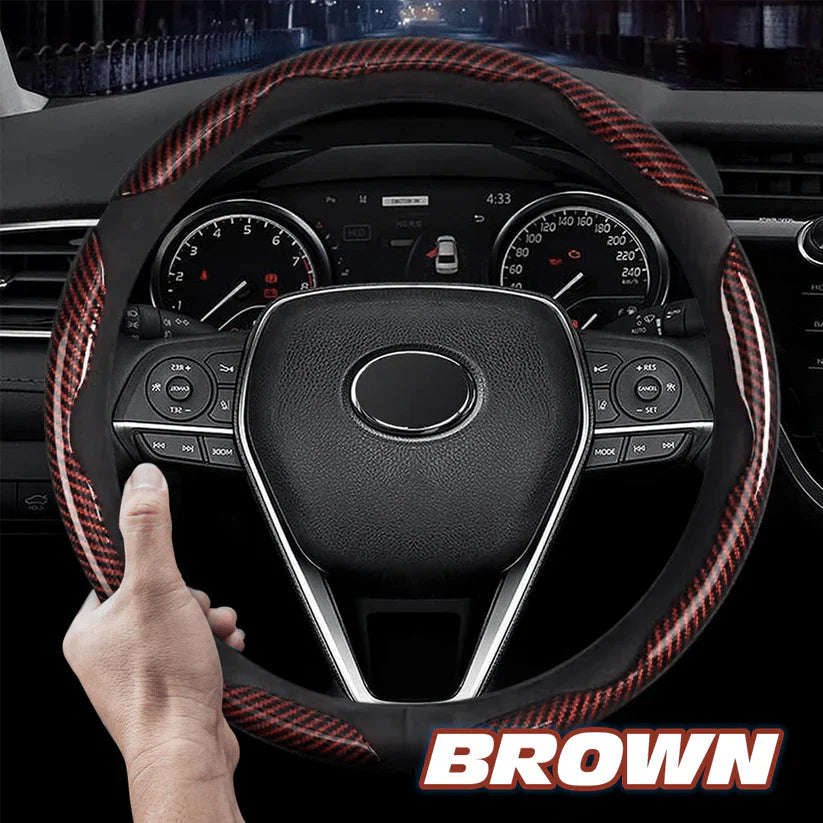 Universal Laser Carbon Fiber Pattern Steering Wheel Cover