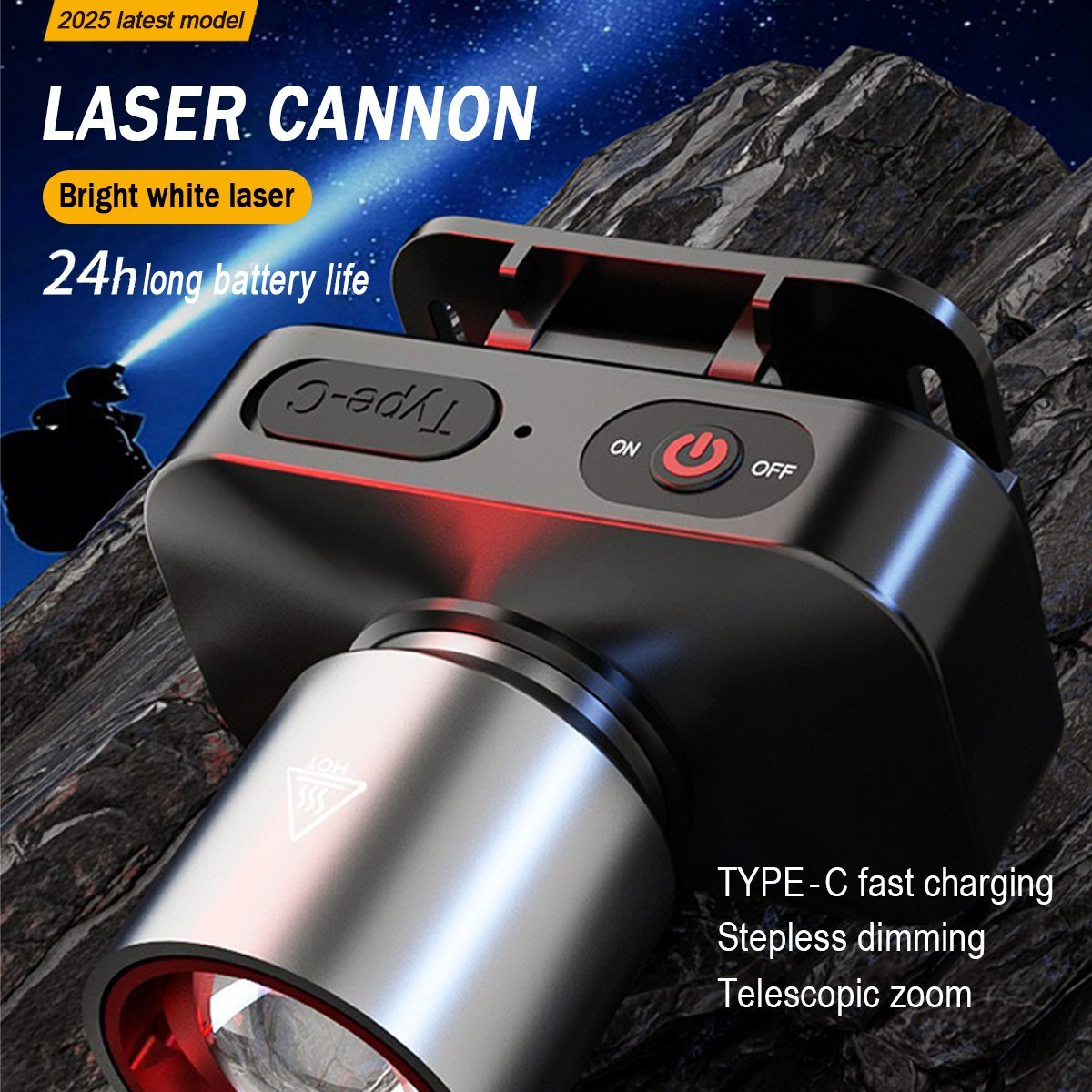 🏆Flash Sale⚡ 50K+ SOLD! Almost Gone-💥White Laser LED Headlamp – 72h Ultra Bright for Outdoors, Powerful Lighting with Rechargeable Lithium Battery