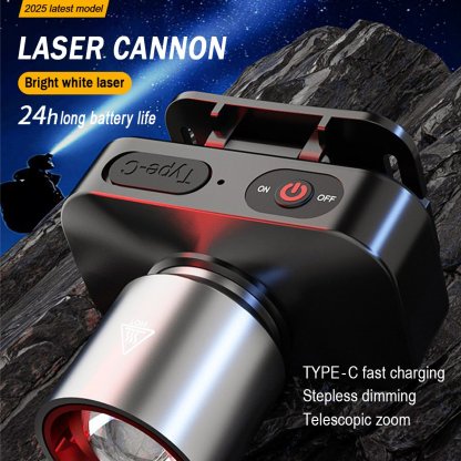 🏆Flash Sale⚡ 50K+ SOLD! Almost Gone-💥White Laser LED Headlamp – 72h Ultra Bright for Outdoors, Powerful Lighting with Rechargeable Lithium Battery