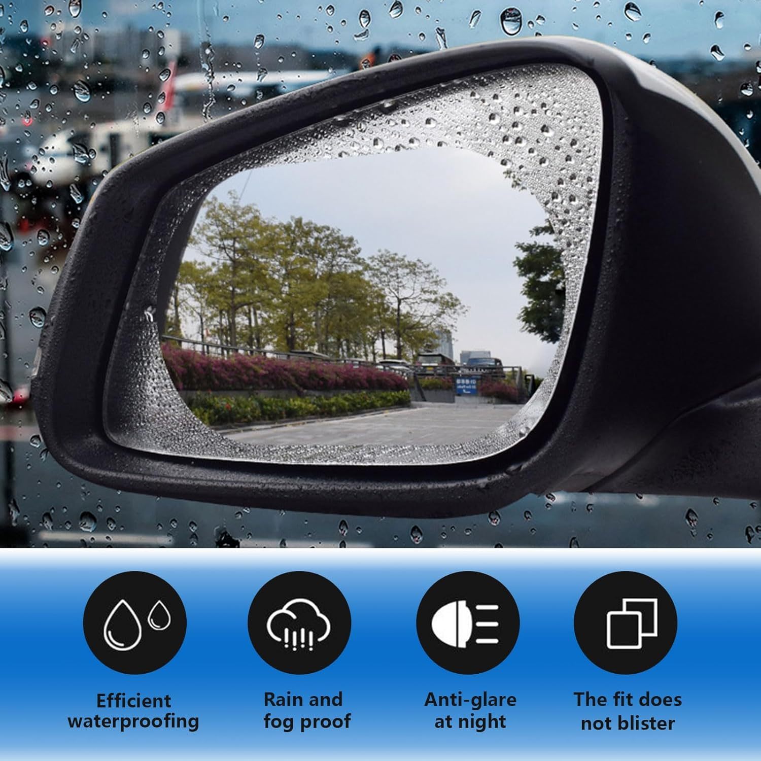 4Pcs Car Window Anti-Fog Film – Clear Vision, Safe Driving in All Weather